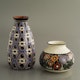 Vases from Thun, monogrammed "KS" (Karl Schenk) factory H16cm & 8cm, D9cm & 11cm 1920's