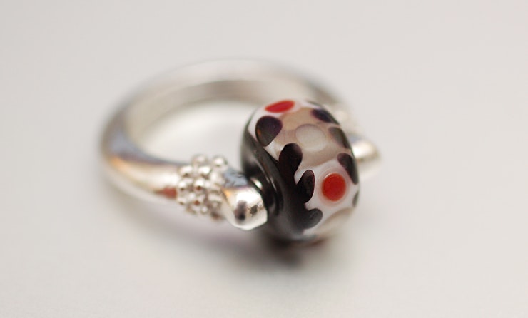 Fingerring mit Muranoglas 