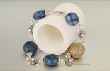 "Deep Blue" Glasperlen Armband mit hochwertigem Silber 925 (verkauft an Dina/Geroldswil)