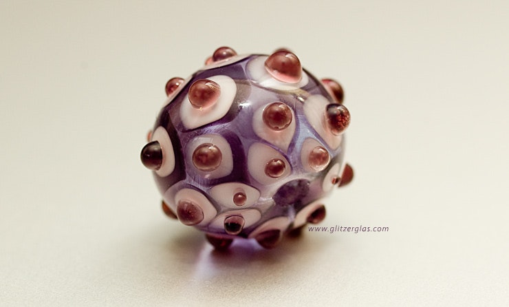 "Purplerain-Drop" Muranoglas- Perle