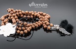 "woodheart" red sandalwood perlen auf schwarzer seide handgeknüpft mit federring Silber 925 (ohne Anhänger)  "woodheart" red sandalwood perlen auf schwarzer seide handgeknüpft mit federring Silber 925 (ohne Anhänger)