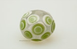 "light-green" Glasperle in klar mit weiss/grünen Dots  "light-green" Glasperle in klar mit weiss/grünen Dots