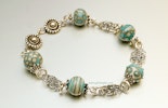 "Ibiza 4"Armband aus Mini-Muranoglasperlen türkis/Elfenbeinfarbig und Silberschmuck Silber 925 (gehört jetzt Jeannette/Rüti-ZH) "Ibiza 4"Armband aus Mini-Muranoglasperlen türkis/Elfenbeinfarbig und Silberschmuck Silber 925 (gehört jetzt Jeannette/Rüti-ZH)