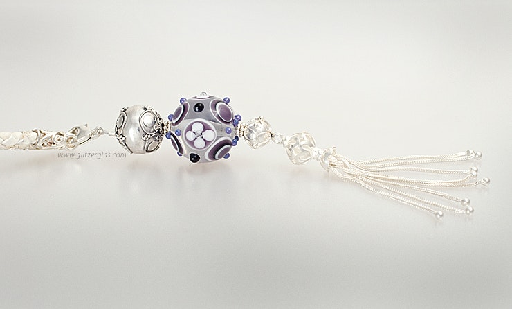 "Purple-Love" Kettenanhänger mit Muranoglasperle kombiniert mit Silber925 (special for Karo/Birsfelden/BL)