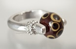 "Chocolat" Fingerring mit Glasperle  "Chocolat" Fingerring mit Glasperle