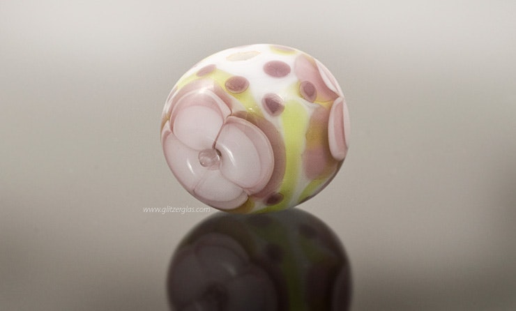 "Fleurs" Blümchen-Murano-Glasperle 19mm Durchmesser 