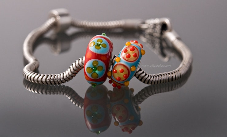 "Sunny-Beads" Pandora- oder Trollbeadstyle Glasperlen mit 925Silberhülse (bestellt Karin/ZH)