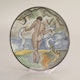 Plate with an illustration design by Pierre-Eugène Vibert? produced in the Noverraz workshop? dated 1952 signed LJ?