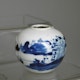 Vase small, ca. 1760-1780, handpainted with a scene of a man fishing in a landscape. Jingdezhen fired, decoration done in the Guangzhou region. D7cm H6cm.