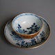Cup & saucer ca. 1680, export porcelain from Jingdezhen, D9 and 13.5cm H cup 5cm.