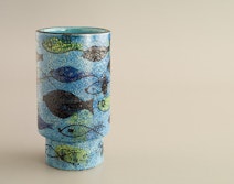 Rimini Blu vase w. fish decoration