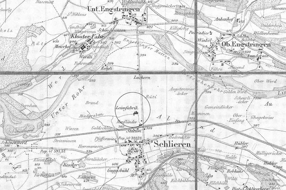 Karte Schlieren 1874