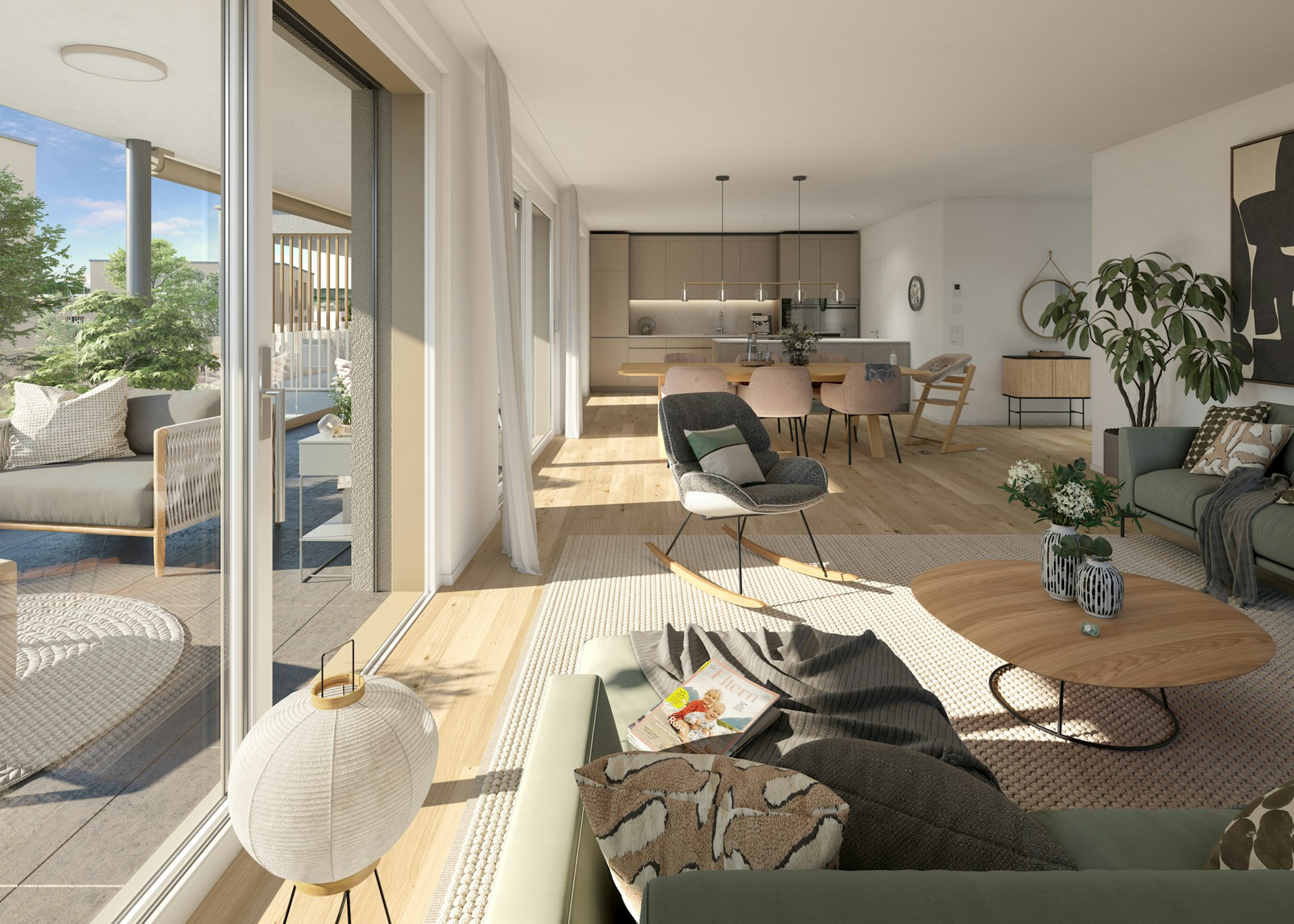 Kochen, Essen und Wohnen in einem schönen und hellen Raum vereint. Hier die Wohnung A2-2.2. Kochen, Essen und Wohnen in einem schönen und hellen Raum vereint. Hier die Wohnung A2-2.2.