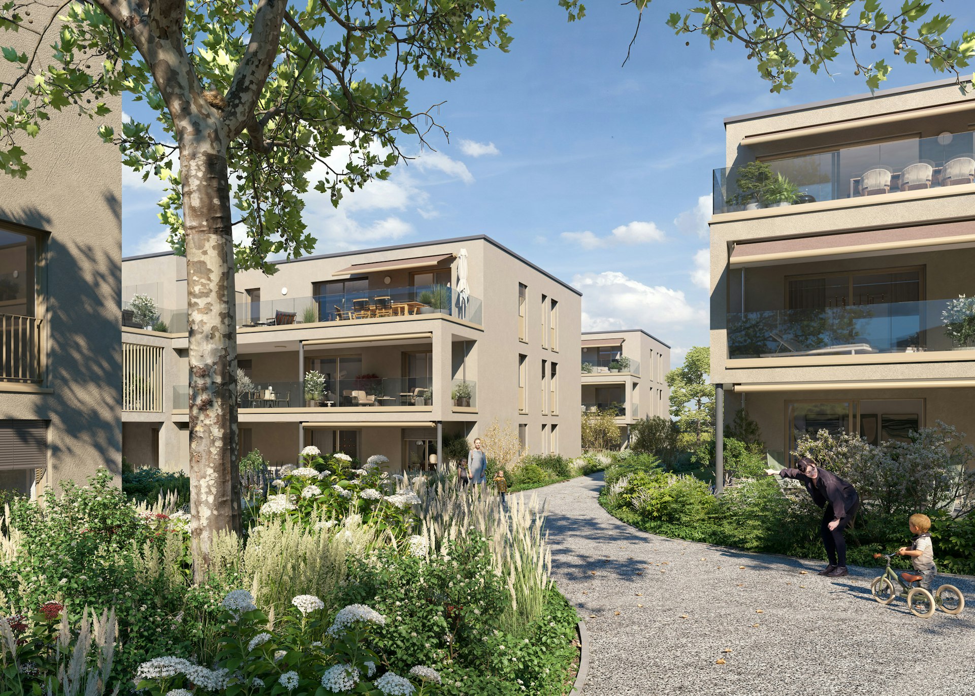 Wohngenuss zu jeder Tageszeit: Der Aussenraum ist ein Ort der Entspannung und Erholung. Wohngenuss zu jeder Tageszeit: Der Aussenraum ist ein Ort der Entspannung und Erholung.