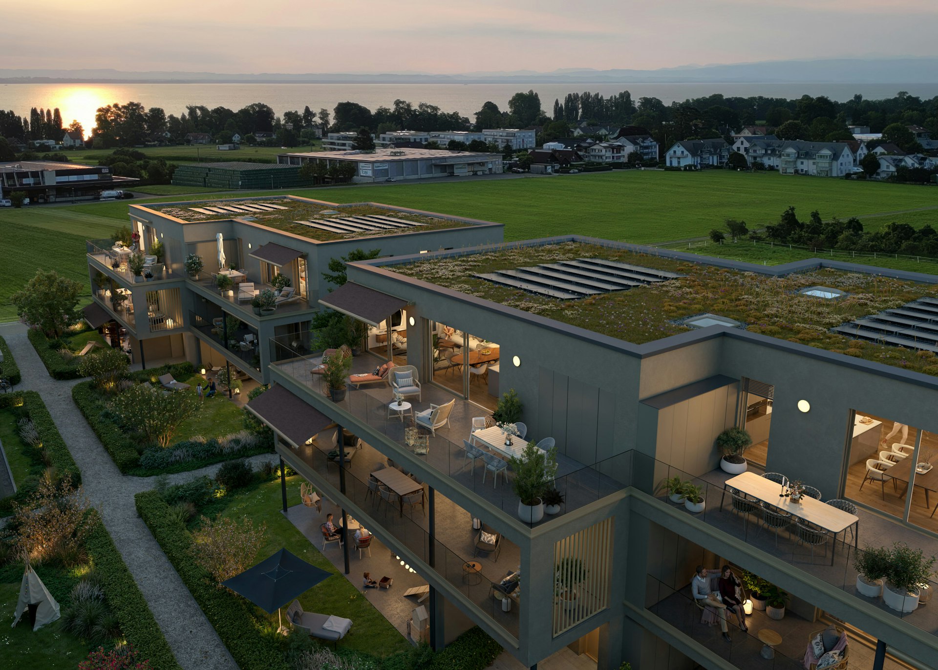 Kleine Welt, grosses Glück – ein Ort, der Geborgenheit, Ruhe und Lebensfreude vereint. Hier der Blick auf die Häuser D3 und C4. Kleine Welt, grosses Glück – ein Ort, der Geborgenheit, Ruhe und Lebensfreude vereint. Hier der Blick auf die Häuser D3 und C4.