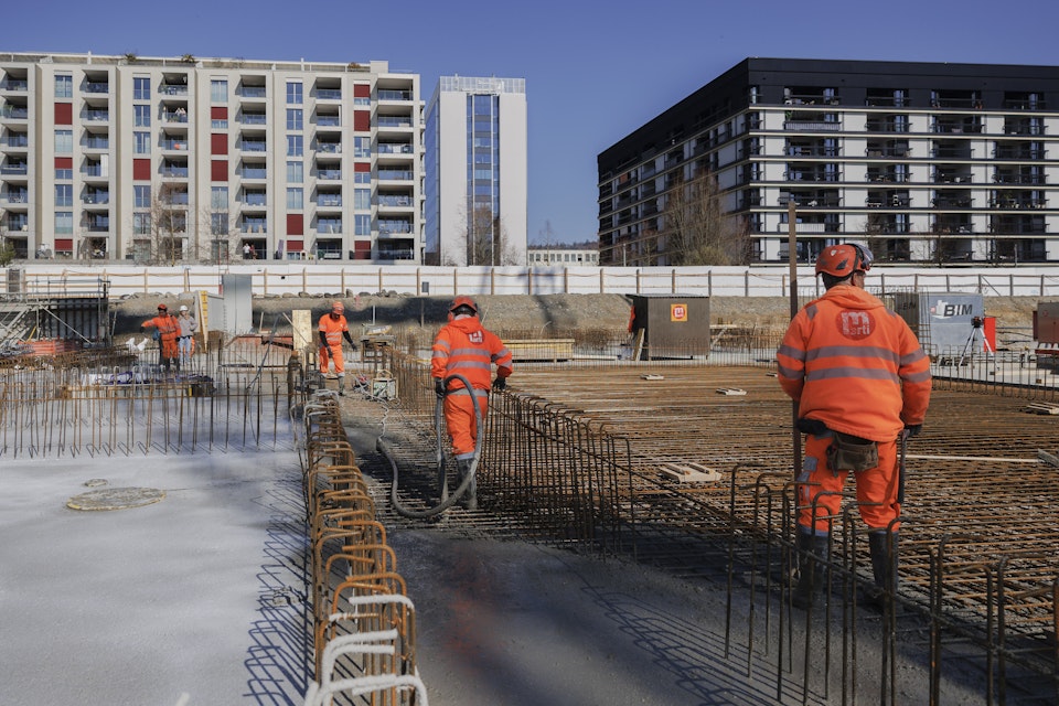 Täglich werden durchschnittlich rund 70m³ Beton verarbeitet.