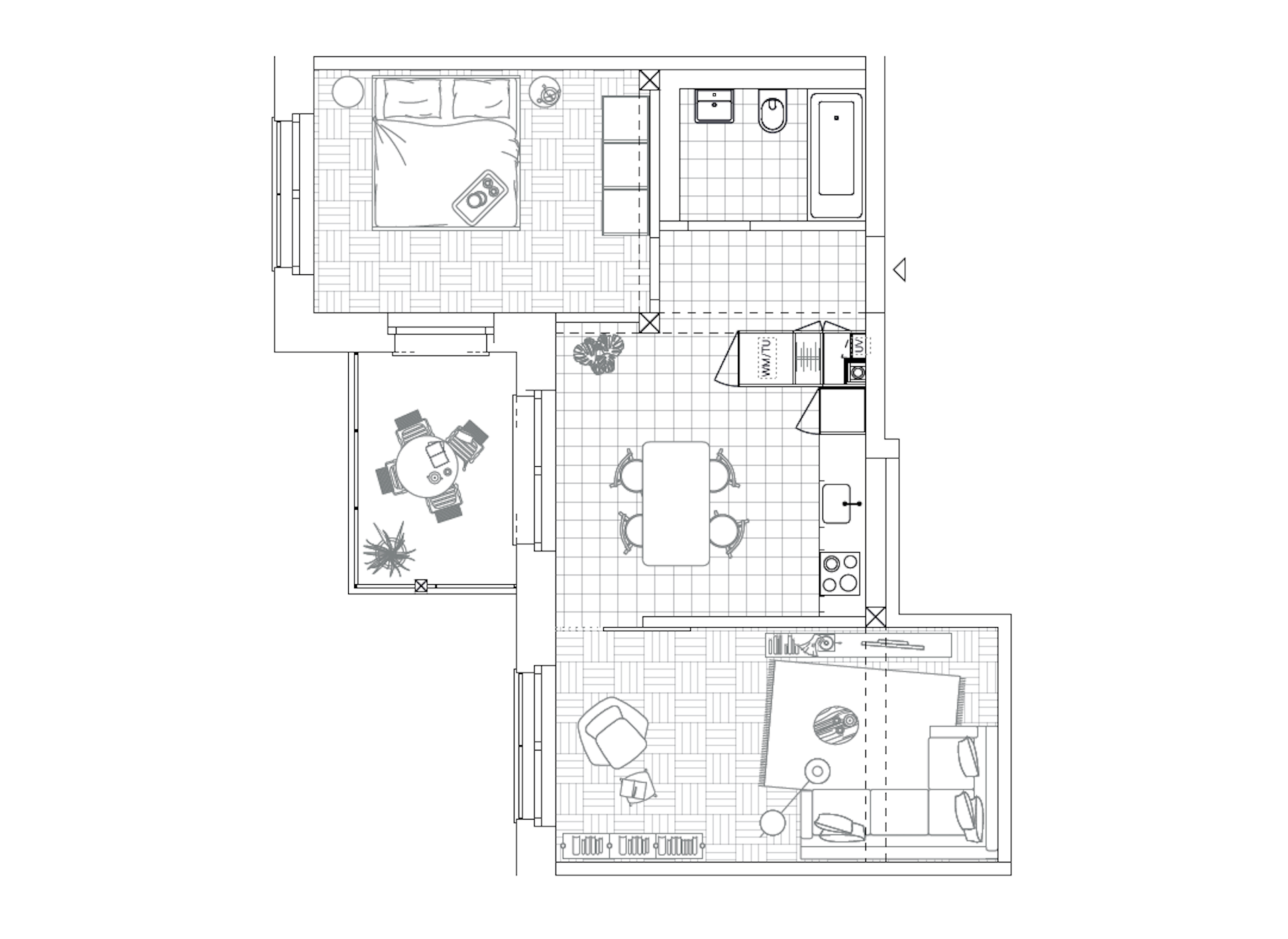 2.5-Zimmer-Wohnung zum Wohnhof. Änderungen der Pläne bleiben bis zur Bauvollendung vorbehalten. 2.5-Zimmer-Wohnung zum Wohnhof. Änderungen der Pläne bleiben bis zur Bauvollendung vorbehalten.