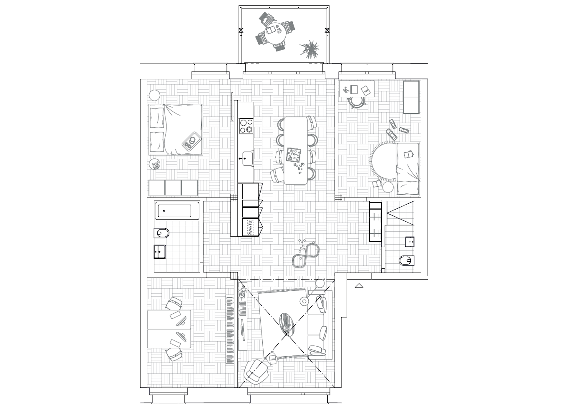 4.5-Zimmer-Wohnung im Süden mit Weitblick über die Gleise. Änderungen der Pläne bleiben bis zur Bauvollendung vorbehalten. 4.5-Zimmer-Wohnung im Süden mit Weitblick über die Gleise. Änderungen der Pläne bleiben bis zur Bauvollendung vorbehalten.