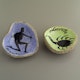 IT047 Ashtrays handpainted with zodiac signs, lava structure, 1950's H3.5cm D10cm